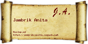 Jambrik Anita névjegykártya