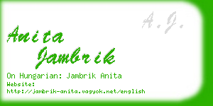 anita jambrik business card